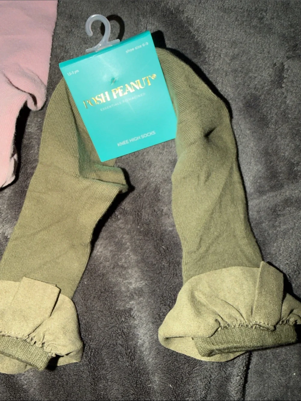 Posh Peanut Ruffle Knee-High Socks in Olive, Dusty Pink and Red - 3 Pack